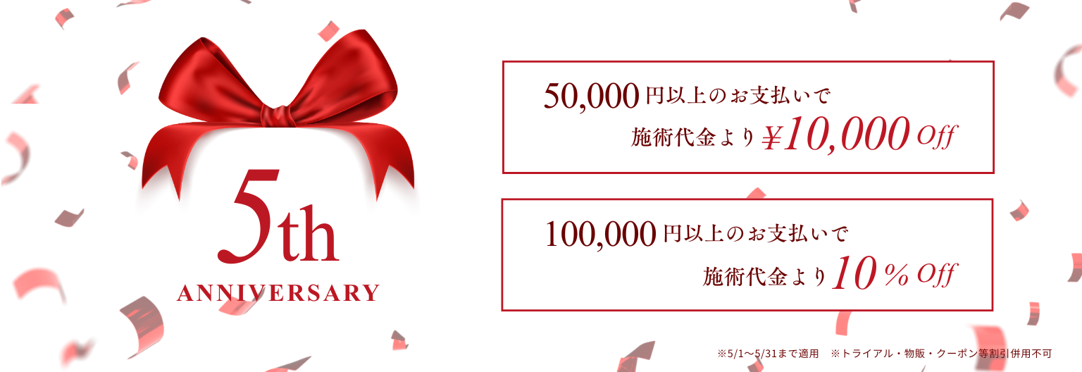 横浜　美容整形外科　美容皮膚科　セシリアクリニック　５周年記念キャンペーン